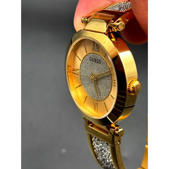 Guess Aurora Women\'s Gold-Tone Stainless Steel & Zwarovski Crystals Bangle Watch main image 10